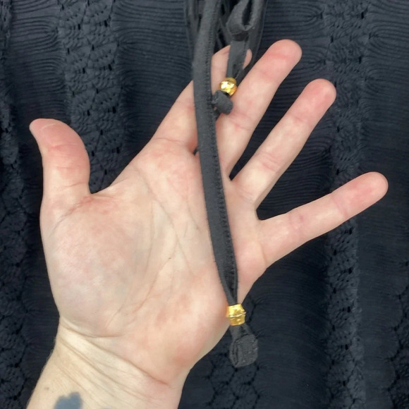 Dotti Swimsuit Dress Cover up Womens Size Small Black Hooded Lace up Breathable - Picture 5 of 11